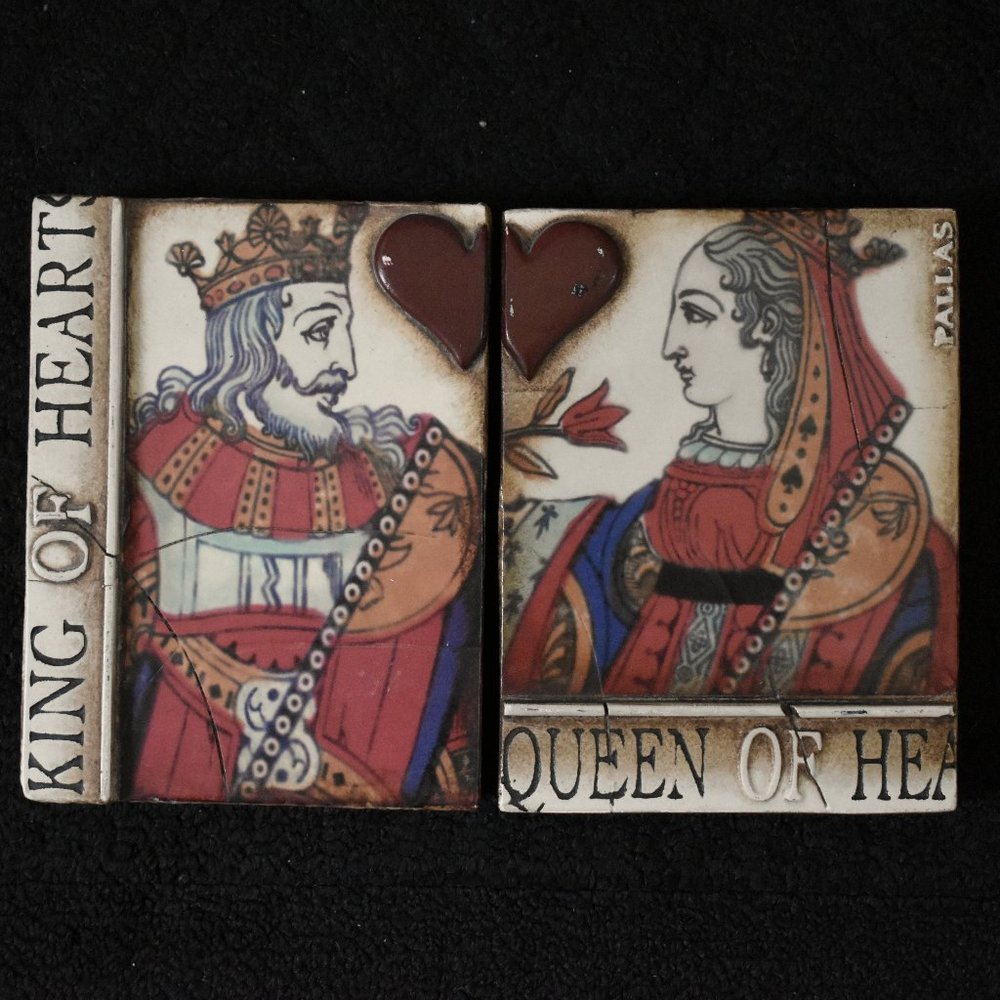Sid Dickens "King of Hearts" T-158  "Queen of Hearts" T-161 Tiles-Retired~Rare